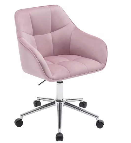 Fluwelen Bureaustoel met Armleuningen – In Hoogte Verstelbaar & 360° Draaibaar, Modern en Comfortabel