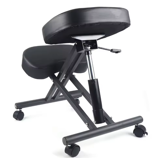 Verstelbare Ergonomische Kniestoel – Zwart – Met Wielen & Pneumatische Hoogteverstelling