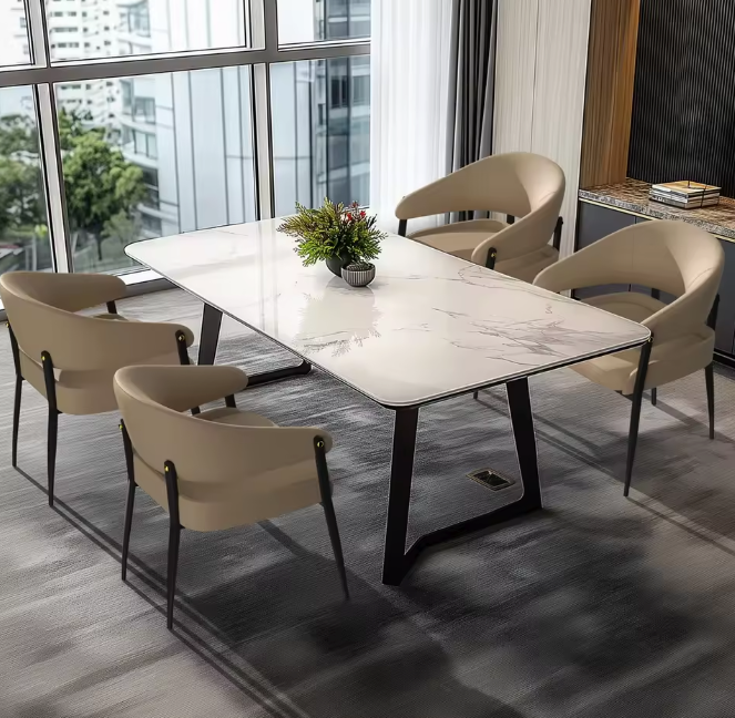 Set van 2 Luxe Eetkamerstoelen – Microvezel Leer – Gewatteerd