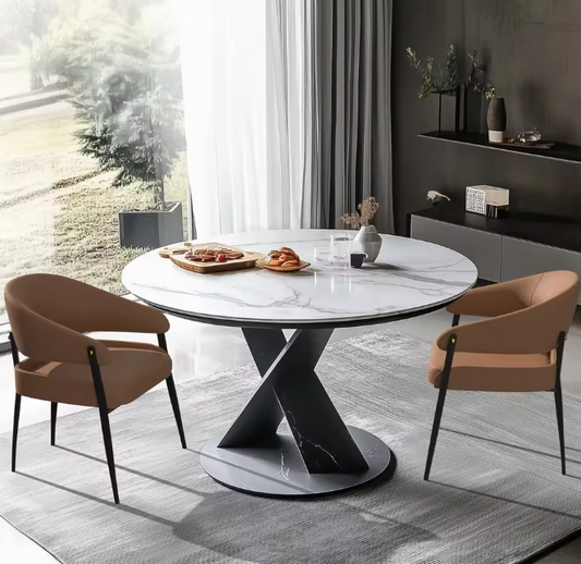 Set van 2 Luxe Eetkamerstoelen – Microvezel Leer – Gewatteerde Zitting
