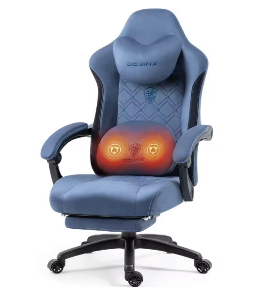 Gaming Bureaustoel met Massage, Verwarming & Voetsteun