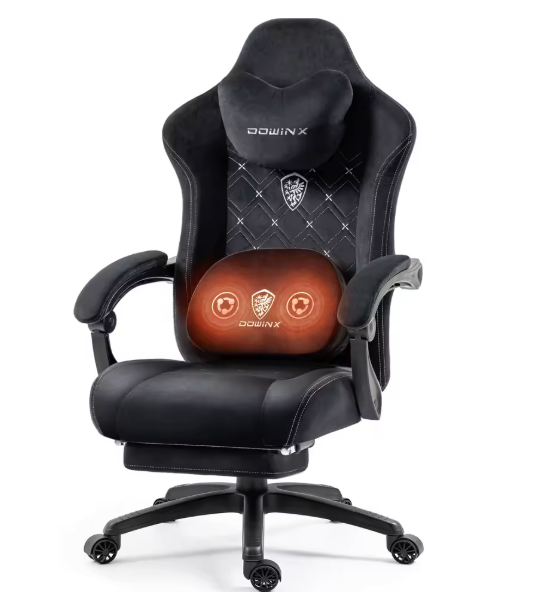 Gaming Bureaustoel met Massage, Verwarming & Voetsteun