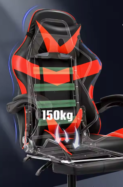 Ergonomische Gamingstoel – Bureaustoel in de kleur Zwart met Rood