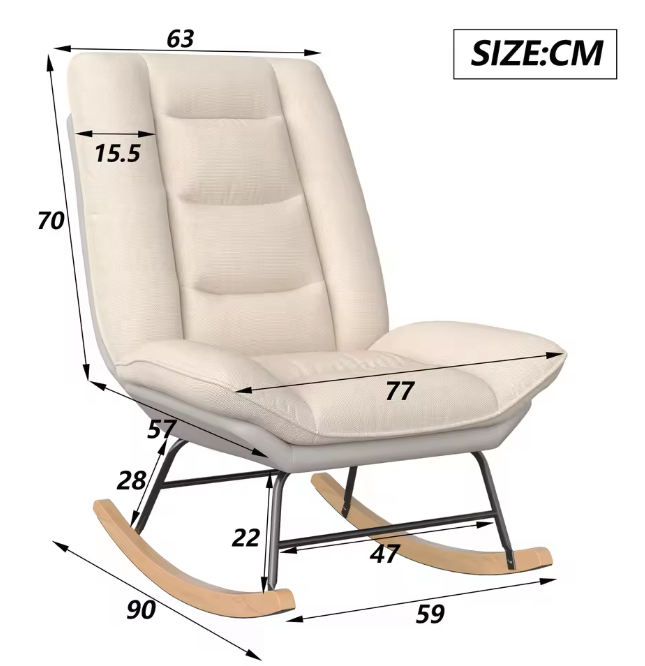 Verstelbare Schommelstoel – Comfortabele Fauteuil voor Woon- en Slaapkamer