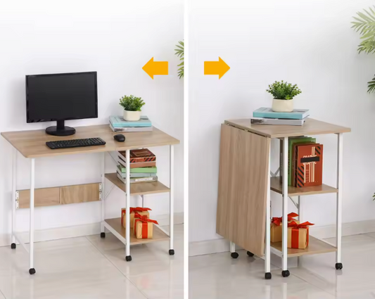 Opvouwbaar Computertafel Bureau op Wielen – 107 x 55 x 76 cm