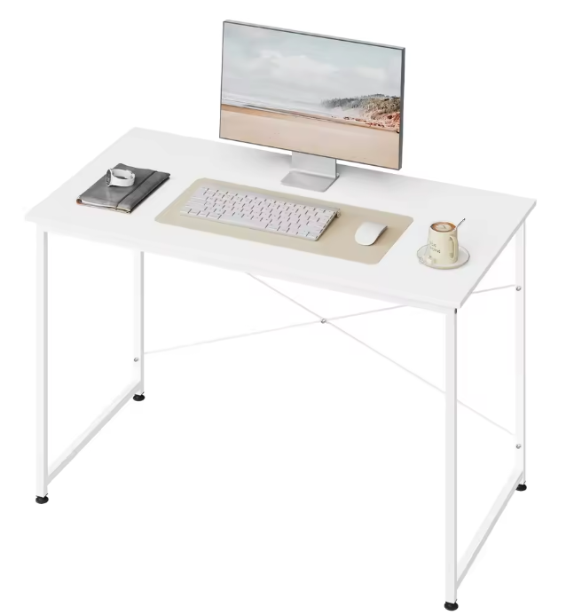 Houten Bureau Wit met Metalen Frame – 100, 120 en 140cm