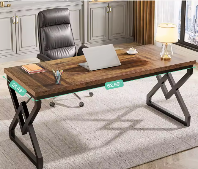 Groot Directiebureau 160 cm – Hout & Stalen Frame