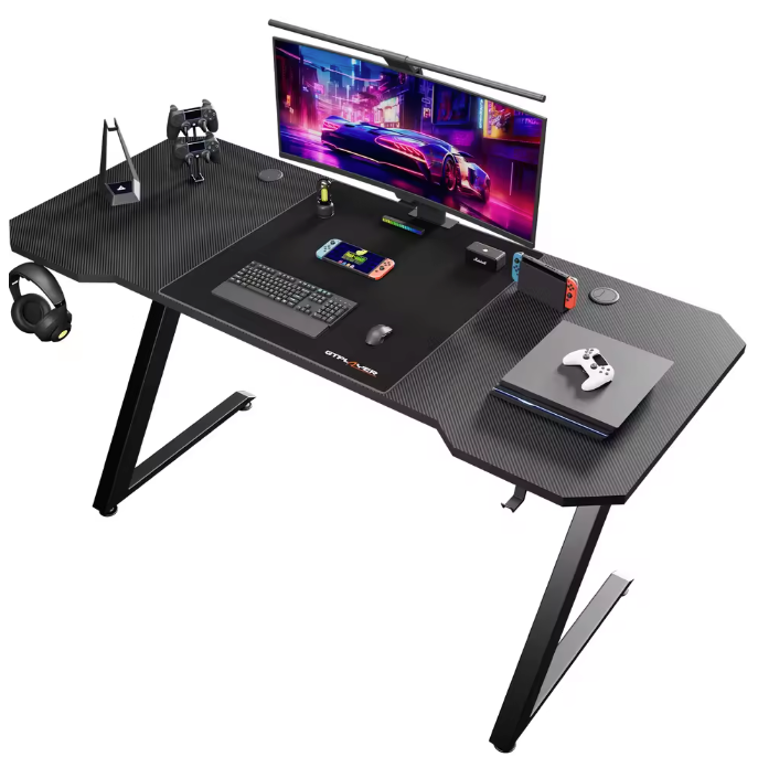 Gamingbureau 120 cm met LED, USB & Koolstofvezelblad