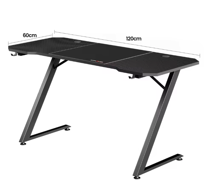 Gamingbureau 120 cm met LED, USB & Koolstofvezelblad