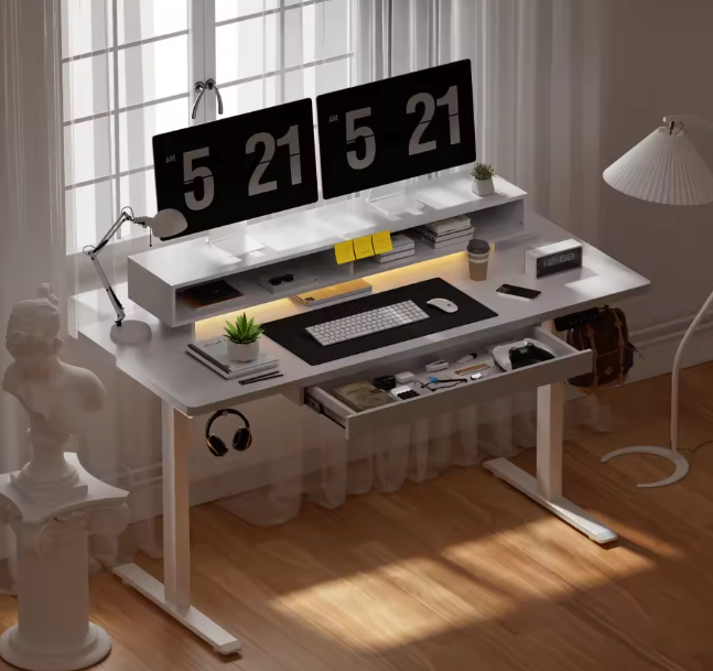 Elektrisch Zit-Sta Bureau 120 cm – Met Lades & Monitorstand