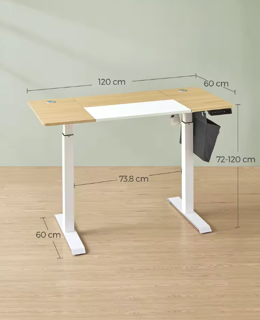Elektrisch Zit-Sta Bureau 120 cm – Met Organizer & Geheugen