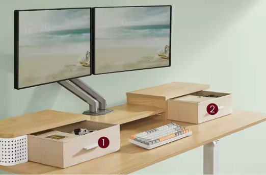 Elektrisch Zit-Sta Bureau 140 cm – Met USB, Lades & Monitorstand