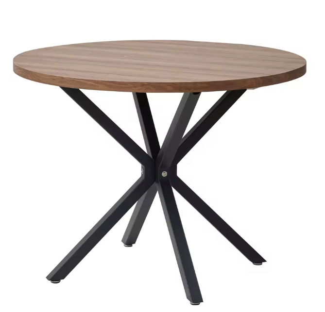 Ronde Houten Eettafel 100cm in diameter – Massief Hout & Metaal
