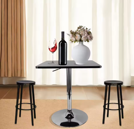 Verstelbare Vierkante Bartafel – 70–90 cm Hoogte & 360° Draaibaar