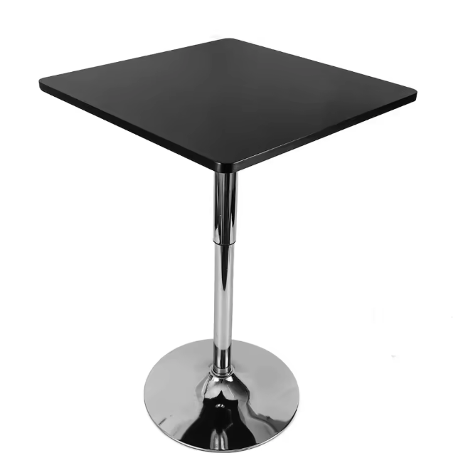 Verstelbare Vierkante Bartafel – 70–90 cm Hoogte & 360° Draaibaar