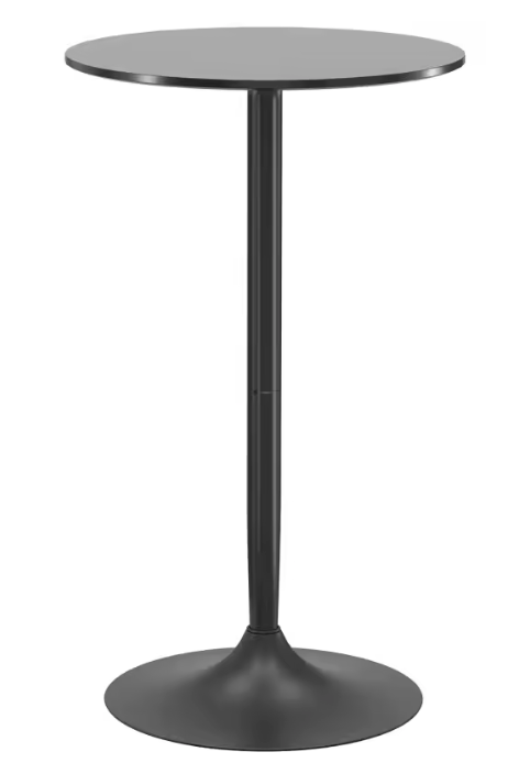 Ronde Scandinavische Bartafel – Zwart Ø60 cm met Marmeren Blad