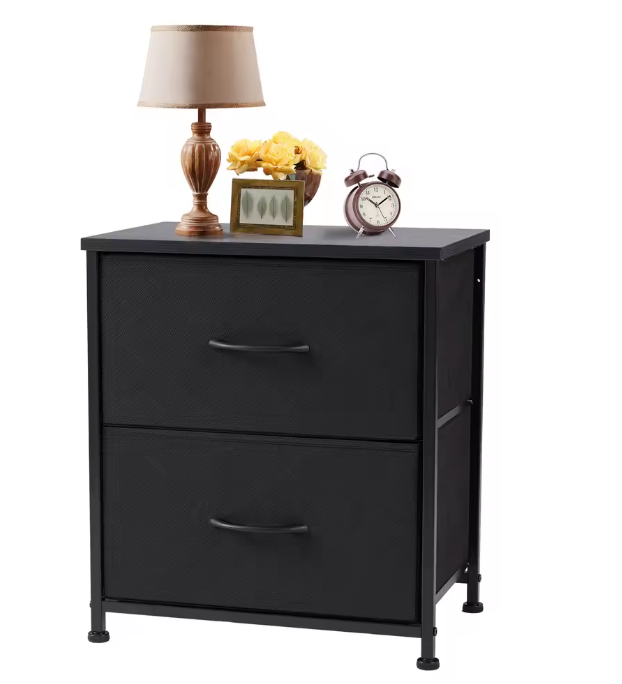 Nachtkastje met 2 Stoffen Laden – Compact & Multifunctioneel