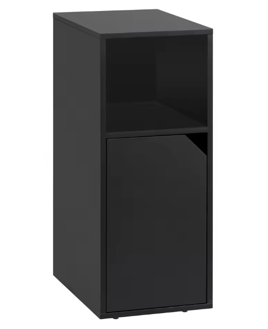 Smal Nachtkastje met Deur & Open Vakken – Verstelbare Plank