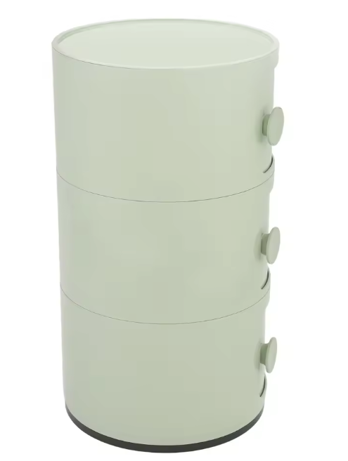 Rond Nachtkastje met 3 Lades – Modern Design en Slimme Opbergruimte