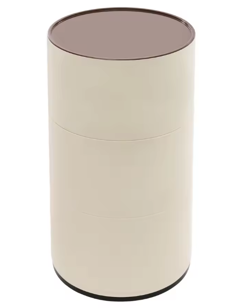 Moderne Ronde Nachtkastje met 3 Lades – Staand & Volledig Gemonteerd