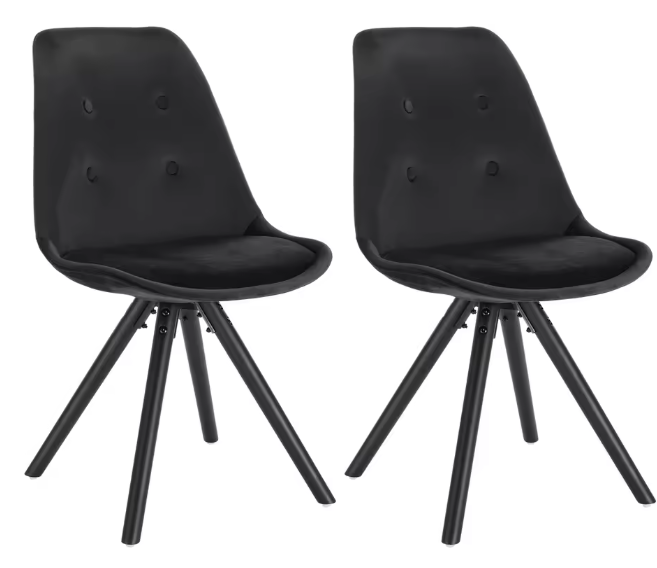 Set van 2 Scandinavische Eetkamerstoelen – Zachte Zitting & Massief Houten Poten