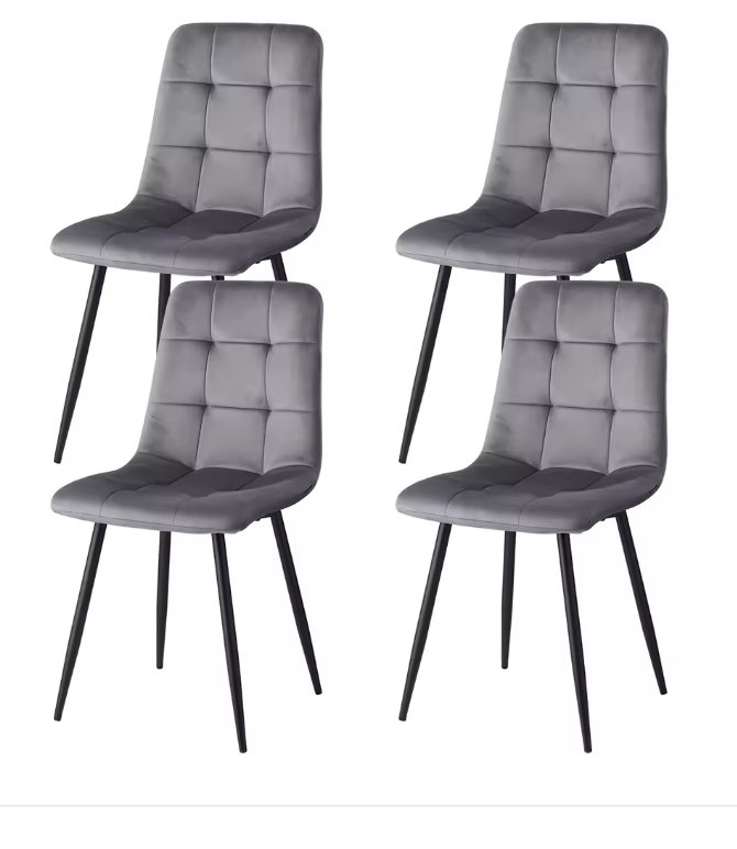 Set van 2 Gestoffeerde Eetkamerstoelen – Corduroy & Metalen Frame, Modern en Comfortabel
