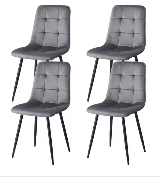 Set van 2 Gestoffeerde Eetkamerstoelen – Corduroy & Metalen Frame, Modern en Comfortabel