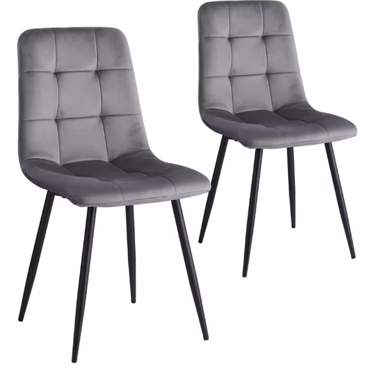 Set van 2 Gestoffeerde Eetkamerstoelen – Corduroy & Metalen Frame, Modern en Comfortabel