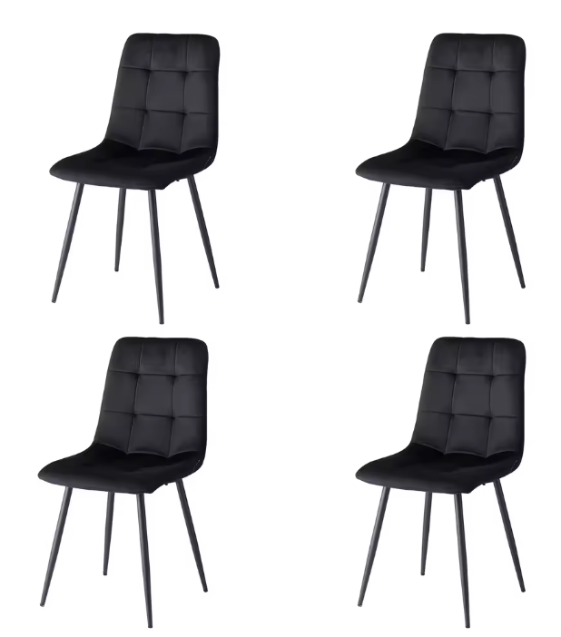Set van 2 Gestoffeerde Eetkamerstoelen – Corduroy & Metalen Frame, Modern en Comfortabel