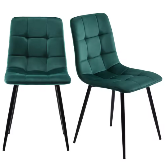 Set van 4 Fluwelen Eetkamerstoelen – Zachte Zitting & Metalen Frame, Modern en Comfortabel