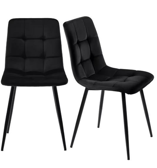 Set van 4 Fluwelen Eetkamerstoelen – Gestoffeerd & Modern Design