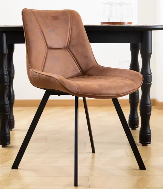Set van 2 Retro Eetkamerstoelen – Kunstleer & Metalen Frame