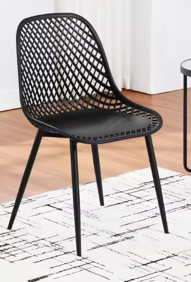 Set van 4 Scandinavische Eetkamerstoelen – Kunststof Zitting & Metalen Poten, Modern en Ergonomisch