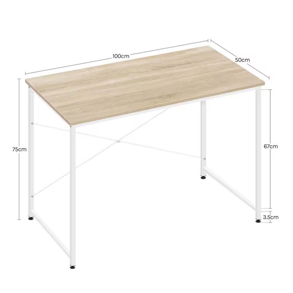 Groot Bureau met Metalen Frame – 100/120/140cm Bureautafel