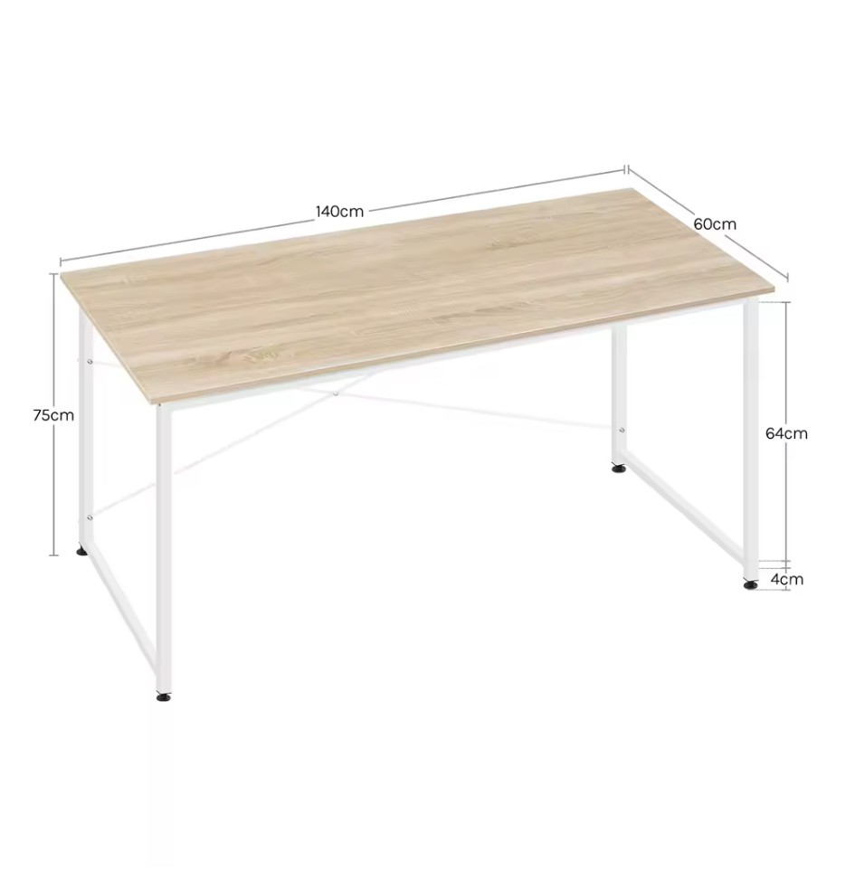 Groot Bureau met Metalen Frame – 100/120/140cm Bureautafel