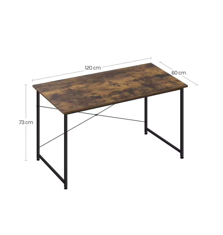 Groot Bureau met Metalen Frame – 100/120/140cm Bureautafel