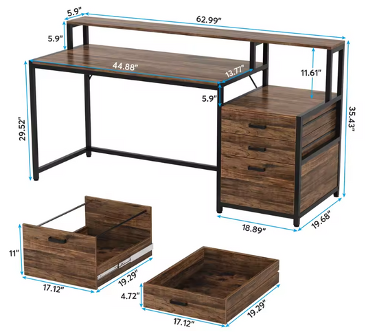 Mobiele Gereedschapswagen met 5 Lades – Blauwe Werkplaatshandkar voor Garage, Opslag en Werkplaats