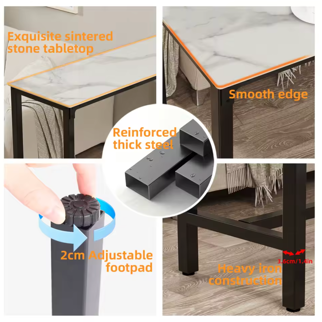 Luxe marmeren bartafel 120×40cm – hoog en modern design