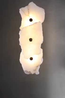 Moderne Marmeren Wandlamp – Luxe Albast & Massief Koper, Elegant en Tijdloos