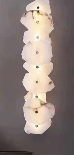 Moderne Marmeren Wandlamp – Luxe Albast & Massief Koper, Elegant en Tijdloos