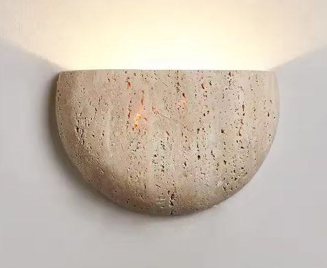 Wabi-Sabi Steen Wandlamp – Retro & Sfeervolle Muurverlichting