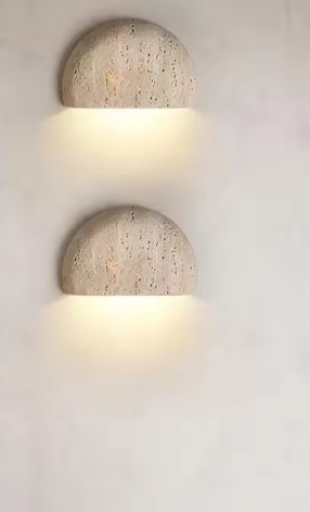 Wabi-Sabi Steen Wandlamp – Retro & Sfeervolle Muurverlichting