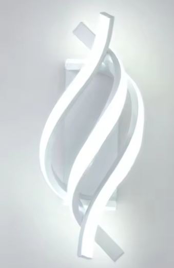 Gebogen LED Wandlamp – Spiraal Design van Aluminium & Siliconen, Modern en Sfeervol