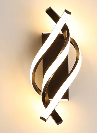 Gebogen LED Wandlamp – Spiraal Design van Aluminium & Siliconen, Modern en Sfeervol