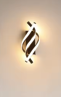 Gebogen LED Wandlamp – Spiraal Design van Aluminium & Siliconen, Modern en Sfeervol