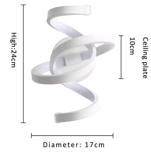 Moderne LED Spiraal Wandlamp – Aluminium & Acryl, 20W 2200LM