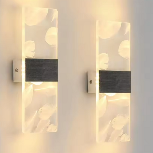 Set van 2 Moderne LED Wandlampen – 12W Acryl, Warm Wit Licht 3000K