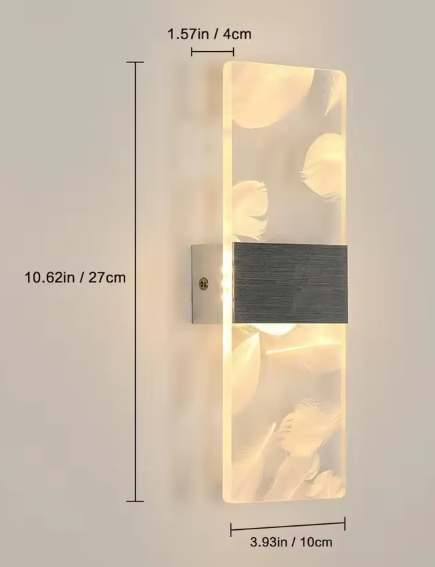 Set van 2 Moderne LED Wandlampen – 12W Acryl, Warm Wit Licht 3000K