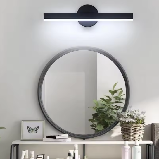 Moderne LED Wandlamp – 12W Zwart, 360° Draaibaar, Koel Wit 6500K