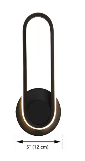 Moderne LED Wandlamp – 330° Draaibaar, Zwart, 6500K Koel Wit